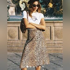 Faithfull the Brand Leopard Midi Skirt – Size 6